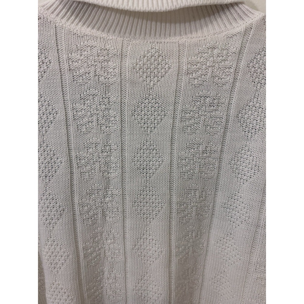 Vintage Collared White Sweater With Design Made In The USA‎ - Picture 11 of 11